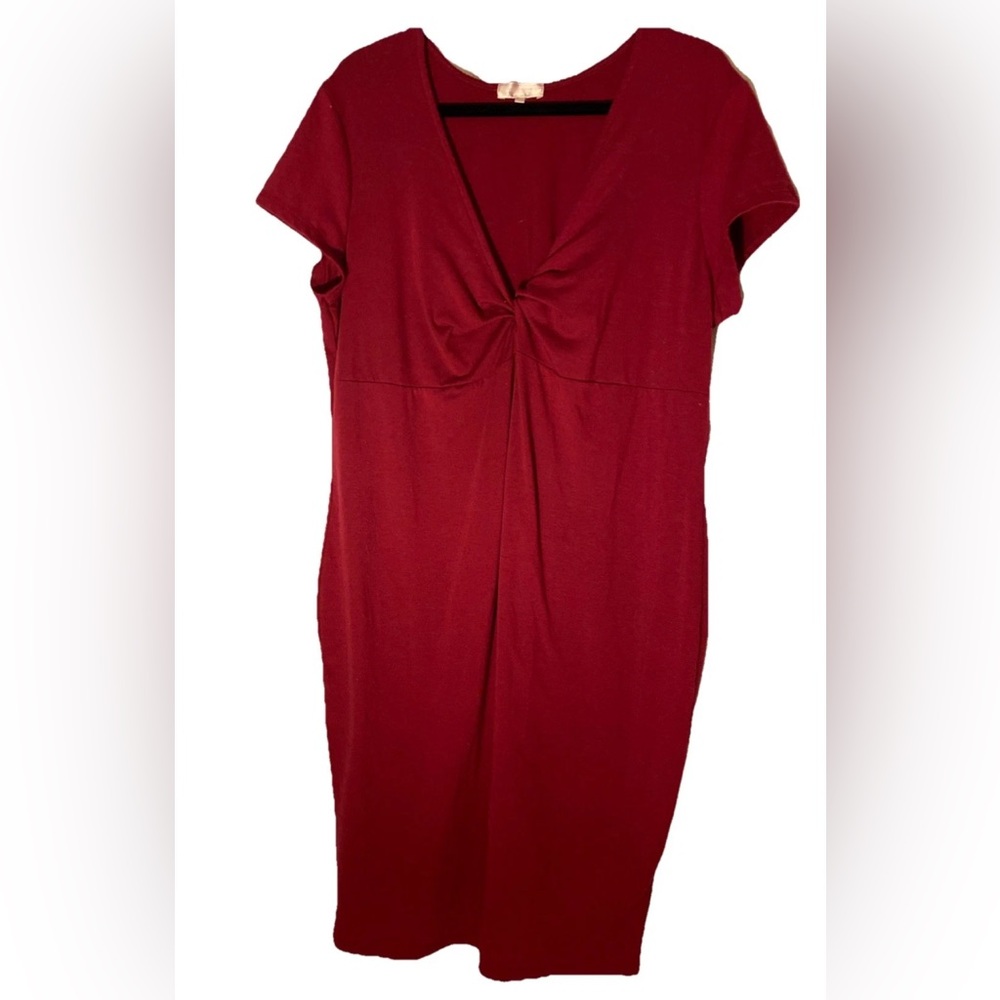 Stella Tweed Deep Red Midi Dress